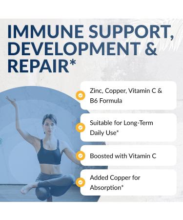 EquiLife Balanced Zinc Immune Supplement - Antioxidant-Rich with Copper, Vitamin C & B6 - Promotes Energy and Mood Support - Vegan & Non-GMO - 60 Capsules - Buy Online on GoSupps.com