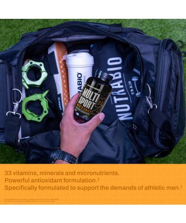 NutraBio Multisport for Men - Mens MultiVitamin - 33 Vitamins Minerals Micronutrients - Rich in Antioxidants - Supports Peak Athletic Performance Energy Metabolism (120 Vegetable Capsules) - Buy Online on GoSupps.com