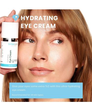 Timeless Skin Care Hydrating Eye Cream 0.5 oz - Reduce Puffiness and Fine Lines - Hyaluronic Acid for Hydration - Matrixyl 3000 for Wrinkle Reduction - All Skin Types - 0.5 Fl Oz - Buy Online on GoSupps.com