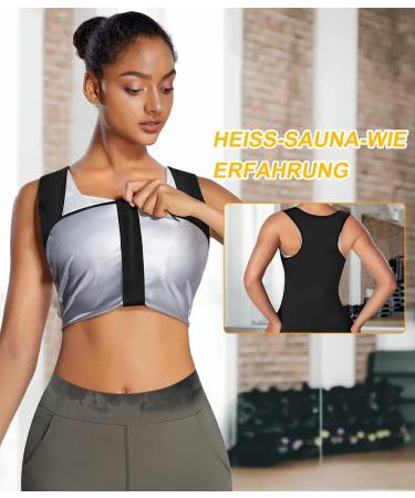 Shop Bingrong Women's Sauna Effect Suit | Thermo Tank Top & Body Shaper for Ultimate Sweat | Fitness Sauna Vest Black - Buy Online on GoSupps.com