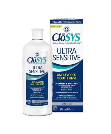CloSYS Ultra Sensitive Mouthwash Unflavored - Alcohol Free & Dye Free - pH Balanced 32 Oz (Pack of 3) - Buy Online on GoSupps.com