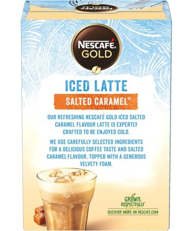 Nescafe Iced Latte Salted Caramel Instant Coffee 7 x 14.5g Sachets 100% Responsibly Sourced Coffee (Pack of 5) - Buy Online on GoSupps.com