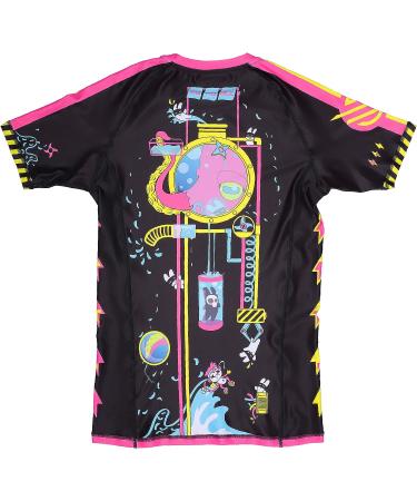 Sanabul Ronin Short Sleeve Compression Rash Guard - Combat Factory Black/Pink, Medium - Buy Online on GoSupps.com