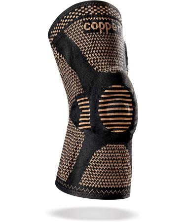 SYMLYST Copper Knee Brace with Side Spring Stabilizer & Patella Gel Pad - Medium | Supports Knee Pain, Arthritis & Injury Recovery - for Men & Women - Buy Online on GoSupps.com