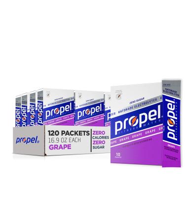 Propel Powder Packets Grape With Electrolytes Vitamins and No Sugar 10 Count (Pack of 12) (Packaging May Vary) Original Grape 10 Count (Pack of 12)