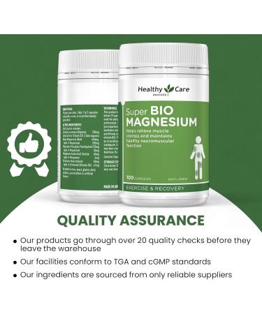 Healthy Care Super Bio Magnesium 100 Capsules - Buy Online on GoSupps.com