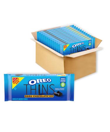 OREO Thins Dark Chocolate Creme Sandwich Cookies Family Size 12 - 13.1 oz Packs Dark Chocolate 12 Count (Pack of 1)