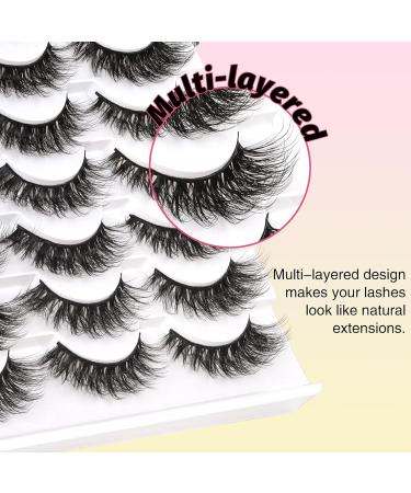 Ahrikiss Fluffy Cat Eye False Eyelashes - 14 Pairs Natural Volume 17mm Lightweight Curly Lashes - P01 14P-P01 for Stunning Eyes - Buy Online on GoSupps.com