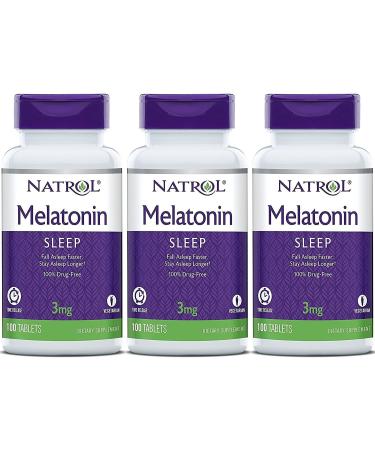 Natrol Melatonin Timed Release Tablets 100 Count (Pack of 3)