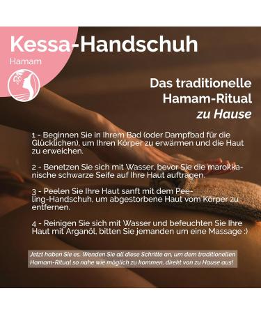 Fatima's Garden Kessa Glove - Natural Deep Cleaning & Dead Skin Removal - Moroccan Spa Scrubber (2 Black Gloves) for Hammam Bathroom & Shower Peeling - Buy Online on GoSupps.com