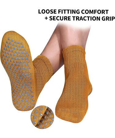 Wide Non-Skid Grip Socks for Lymphedema Swollen Feet - 3 Pairs (Apricot) - Buy Online on GoSupps.com