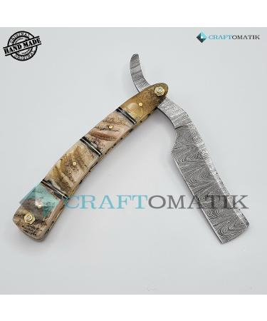 Razor Damascus Steel Men's Gift Set - High Quality Handmade Barber Razor | DBR55 - Buy Online on GoSupps.com