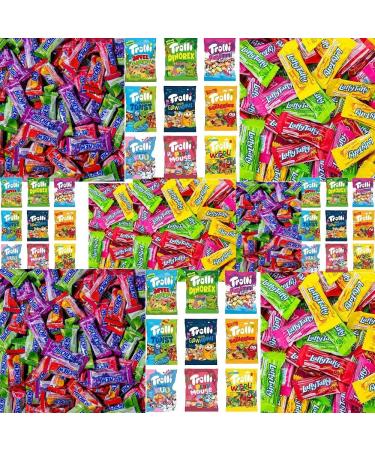 Trolli Hi-Chew Fruit Candy Laffy Taffy Mini Mixed Sweets Gift Box Candy Assorted | Mixed Sweets Combo | Treat Packs (80 Mixed) - Buy Online on GoSupps.com
