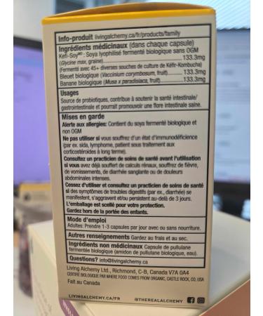 Your Flora Probiotic Family Non-GMO Probiotics with Fermented Soybean Banana & Blueberry for Digestion & Gut Support Prebiotics Postbiotics Digestive Enzymes Living Alchemy 60 Capsules - Buy Online on GoSupps.com