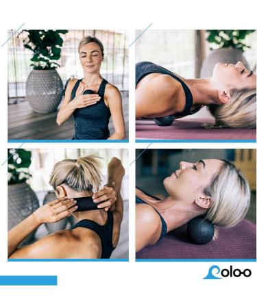 Coloo Neck Massage Set - Ultimate Neck & Shoulder Relaxation | Naked Pillow Neck Stretcher & Trigger Point Therapy for Pain Relief | Headache Shoulder & Back Pain | Cyan & Black - Buy Online on GoSupps.com