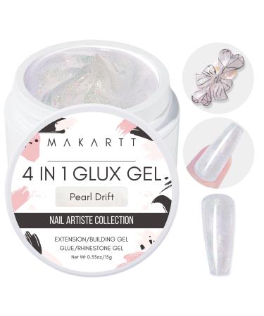 Makartt Solid Gel Builder 15ML Nail Extension Gel 3d Sculpting Gel for Nail Art UV Glue for Acrylic Nails Rhinestones Gel 4 in 1 Hard Gel Molding Gel for Nails Nail Lamp Required Pearl Drift