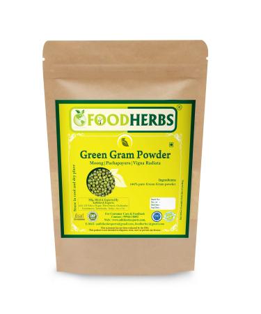 Foodherbs Green Gram Powder (200 Gm/0.44 Lbs) for Skin Care  Smooth Complexion and pimples Removal Natural Powder