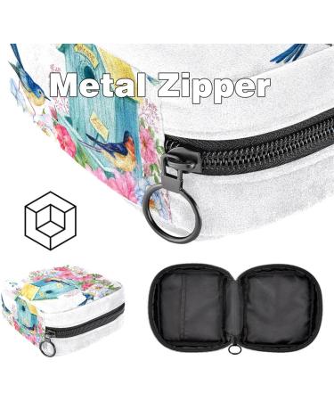 GIAPB Sanitary Napkin Storage Bag - Floral Bird House Design | Period Tampon Makeup Pad Pouch - Buy Online on GoSupps.com