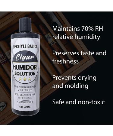 Premium 16 oz Humidor Solution (2-Pack) - 70% RH Propylene Glycol Formula - Safe & Non-Toxic - Buy Online on GoSupps.com