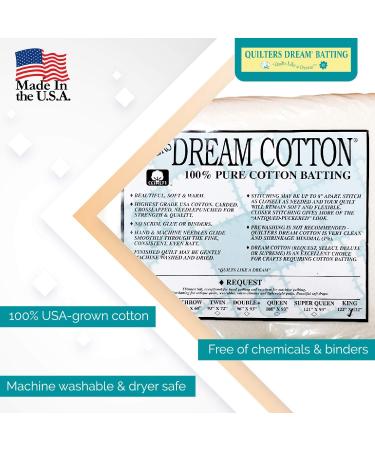 Quilters Dream 100% Cotton Batting - King Size Quilt Batting for DIY - Thin - 122x120 - Buy Online on GoSupps.com