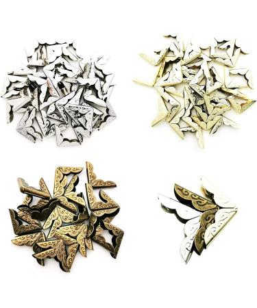 150PCS Book Corner Protector Metal Corner Cover for Scrapbook Album Menu Folder Include 50PCS Gold  50PCS Silver and 50PCS Bronze - Buy Online on GoSupps.com