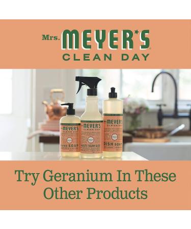 Mrs. Meyer's Clean Day Liquid Hand Soap Geranium Cruelty Free and Biodegradable Hand Wash Made with Essential Oils 370 ml Soap Pump Bottle - Buy Online on GoSupps.com