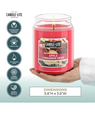 Candle-LITE Apple Cinnamon Crisp Scented Candle - 18 oz Aromatherapy 110 Hours Burn Time Red - Shop Internationally - Buy Online on GoSupps.com