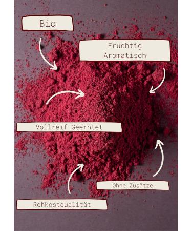 250g organic fruit powder made from freeze-dried raspberries - fruity raspberry powder finely ground and without additives - in biodegradable packaging - Buy Online on GoSupps.com