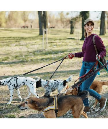 cobee Double Dog Leashes 360 Swivel Rotation No Tangle Dual Dog Lead Splitter with Adjustable Length Buckle Double Dog Walking & Training Leash No Slip Leash for Outside Running(Black) - Buy Online on GoSupps.com