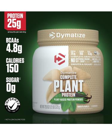 Dymatize Vegan Plant Protein Smooth Vanilla - 25g Protein, 4.8g BCAAs, Complete Amino Acid Profile - 15 Servings - Buy Online on GoSupps.com