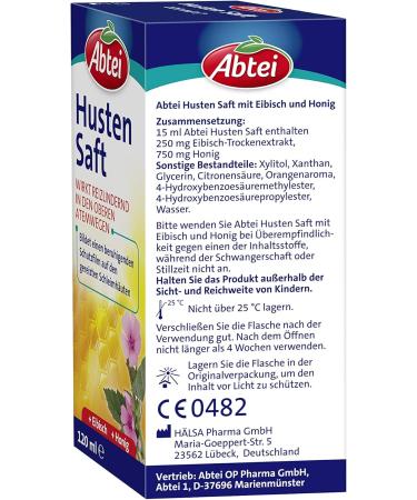 Abbey Cough Juice with Marshmallow & Honey | Alcohol-Free Lactose-Free Gluten-Free | Soothes Irritated Throat & Cough - 120ml - Buy Online on GoSupps.com