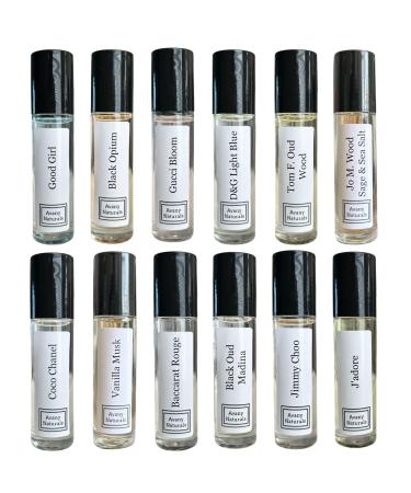 Fragrance Oil Samples For Women - Scented Body Oil Travel Size Cologne Perfume Gift Set 12 Pc (Womens Mystery Box)