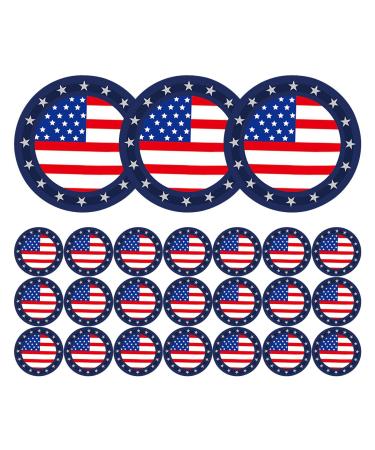 Fovolat Paper Plates Set Patriotic Paper Plates Kit for Camping - Tableware Decorations Plate Dessert Plate for Family Dinners Camping 24 9-inch Plates