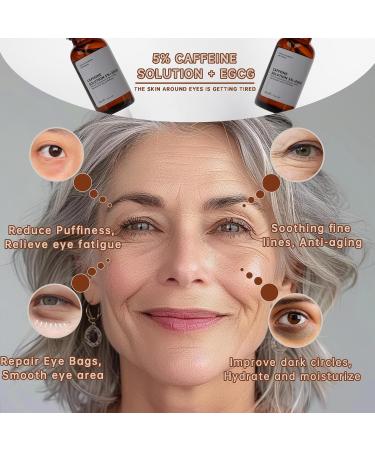 Caffeine Solution 5% + EGCG Eye Serum for Dark Circles & Puffiness Anti-Aging Moisturizer for Eye Bags & Fine Lines 30ML - Buy Online on GoSupps.com