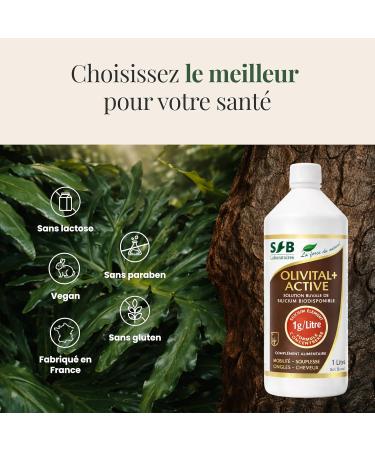 SFBLaboratoires Silicium l ment Hautement Biodisponible Olivital + ACTIV 1L | Ar mes Cassis Solution buvable - Articulations Peau Cheveux Ongles Tissus Conjonctifs Fabriqu en France - Buy Online on GoSupps.com
