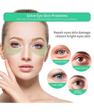 BREYLEE Aloe Vera Eye Mask 60 Pcs - Reduce Puffy Eyes & Dark Circles, Anti-Aging Treatment for Wrinkles, Fine Lines, Firm Under Eye Skin - Natural Extracts | Green - Buy Online on GoSupps.com