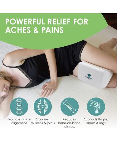 Cushy Form Knee Pillow for Side Sleepers - Orthopedic Wedge Leg Pillow for Sleeping, Hip & Lower Back Pain - Memory Foam Cushion, Washable Cover & Travel Bag - White - Buy Online on GoSupps.com