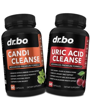 DR. BO Candi Uric Acid Cleanse Support - Oregano & Kidney Herbal Supplements for Women & Men - Extra Strength Uric Acid Flush Purge Capsules & Oral ControlProbiotic Complex Cleanser