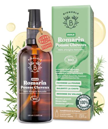 BIONOBLE BIONOBLE Rosemary Oil for Hair Growth - Promotes Growth and Slows Down - Rosemary Castor Argan and Jojoba Essential Oil - R