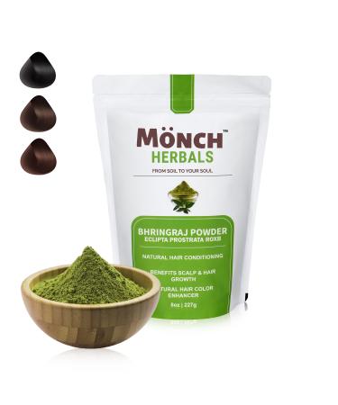 Hair Growth Bhringraj Powder to Nourish Your Hair Naturally 100% Pure & Natural Essential Ayurvedic Hair Mask for Hair Loss Hair Fall Split Ends Damaged Thinning Hair 227g Green