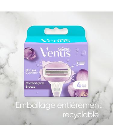 Gillette Venus Comfortglide Breeze Blade Refills X4 For Women 3 Blades - Buy Online on GoSupps.com