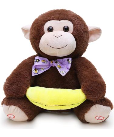 Toyland 30 cm Peekaboo Monkey Plush Toy Animated Singing Toy with Double Function and Movable Ears Perfect for Development