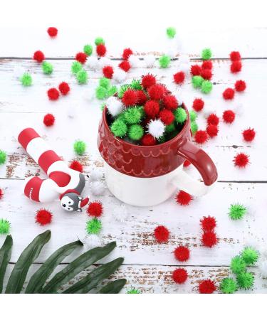 Hestya 500 Pcs 0.5 Glitter Pom Poms for Christmas Crafts - Light Green - Buy Online on GoSupps.com