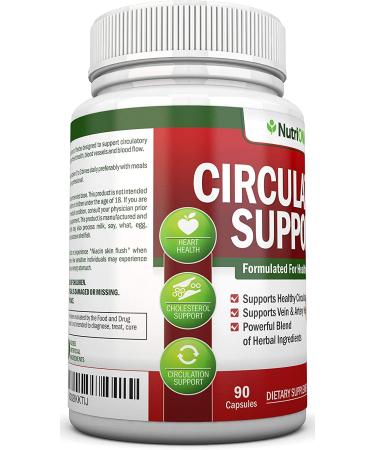 Herbal Blood Circulation Support Supplement - Promotes Healthy Blood Flow & Leg Comfort with Hawthorn, Niacin, L-Arginine & More - Buy Online on GoSupps.com