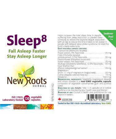New Roots Herbal - Sleep8-120 capsules - Fall Asleep Faster Stay Asleep Longer 120 count (Pack of 1) - Buy Online on GoSupps.com