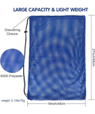 ROKOXIN 3 Pack Mesh Gear Bag | Oversized Drawstring Net Bag for Snorkel, Scuba, Swim, Dive Gear | Ideal for Sports Equipment, Gym, Beach, Toys, Balls, Laundry | 27 x 19 | Durable and Convenient - Buy Online on GoSupps.com