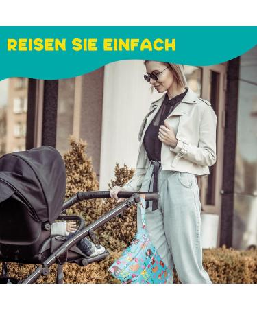 Buy Loscarol 2-Piece Wet Bag Set | Large Kindergarten & Small Diaper Wet Bag | Personalized Cloth Diaper Bags (Zoo) | International Shipping Available - Buy Online on GoSupps.com