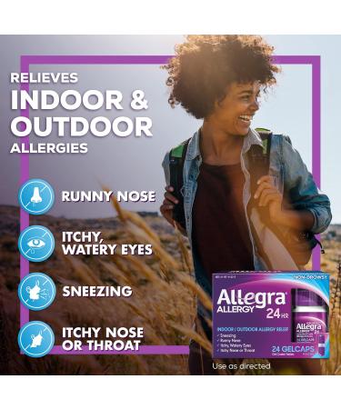 Allegra Allergy Gelcaps - 24 Fast-Acting Antihistamine Gelcaps for Indoor & Outdoor Allergy Relief - Buy Internationally - Buy Online on GoSupps.com