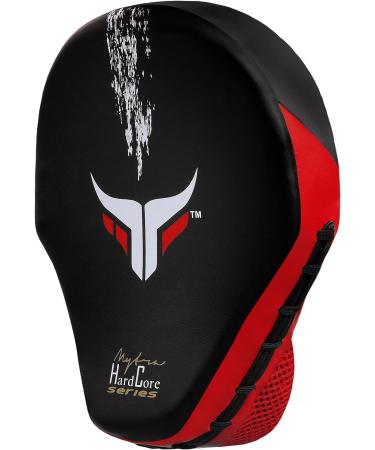 Mytra Fusion Curved Focus Pads - Red Black | Boxing Muay Thai MMA Kickboxing Training Pads - Buy Online on GoSupps.com