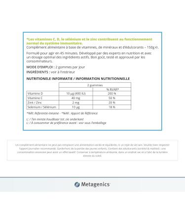Metagenics Immunity - Immune Support Gummies - Vitamins D C Zinc Selenium - Fast Acting - Food Supplement - Mandarin Flavor - 60 Gummies - 1 Month - Buy Online on GoSupps.com